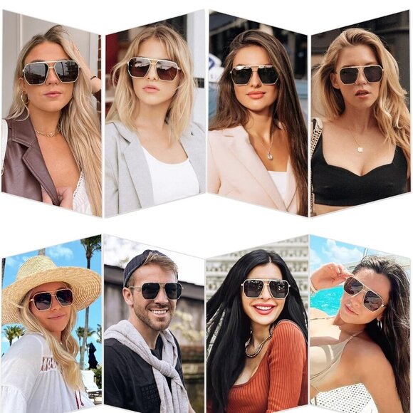 Oversized Polarized Sunglasses Women Men Vintage Metal Large Shades Cool UV - Picture 2 of 6
